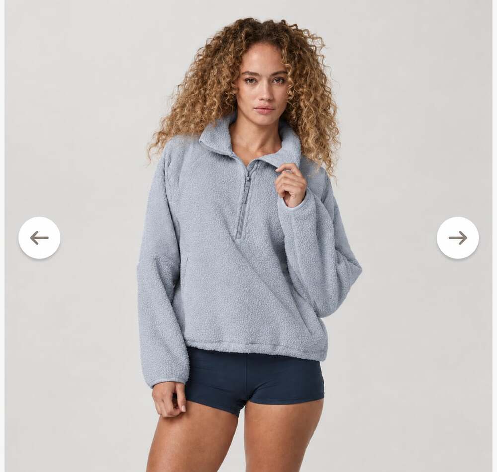 Vuori Alpine Half Zip Sherpa Pullover Jacket Blue Haze Fleece S